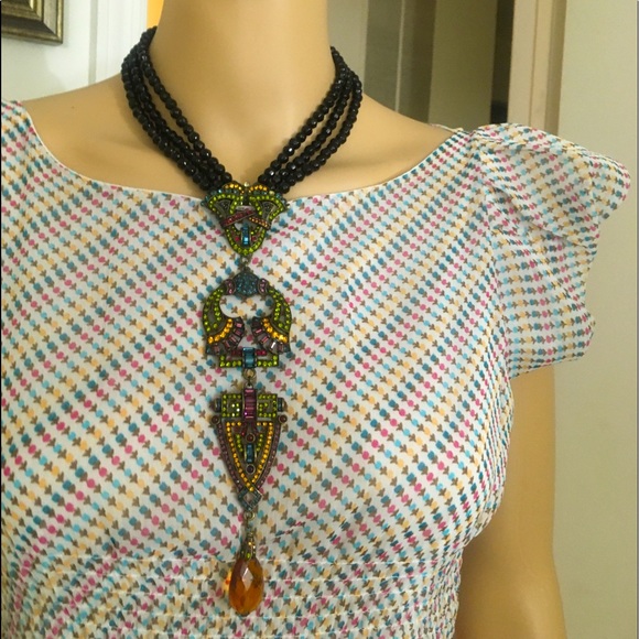 Heidi Daus Multi Swarovski Shield & Bell Necklace - Picture 3 of 15